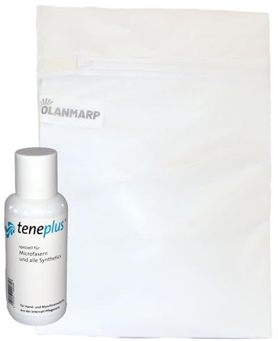 Waschmittelkonzentrat Teneplus + Olanmarp Wäschenetz - Atempflege für Microfasern, Synthetics und Lingerie - Die Ultimative Lösung für langlebige Lieblingswäsche für Hand- und Maschinenwäsche (100ml)