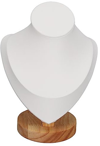 gernie Schmuckständer, Schmuckhalter, Schaufensterpuppen-Schmuckbüsten-Ausstellungshalter, Flanell-Schmuckstaffelei, Halsketten-Ketten-Ausstellungsbüstenständer, Weiß