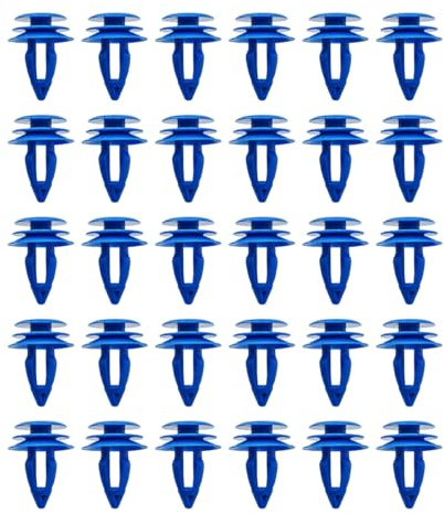 JNNJ Auto Befestigung Clips, Blaue Clips für Fahrzeugverkleidungen, Türverkleidung Klammern Stoßstangen Zierleisten Plastikklips Set, Für Auto Tür Stoßstange(30 Stück)