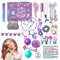 Dtaigou Weihnachts-Countdown-Adventskalender, Adventskalender-Boxen,Exklusive Weihnachts-Charm-Mädchen | Adventskalender für Mädchen mit Schmuckanhängern für Kinder, Haarschmuck-Schmuck,