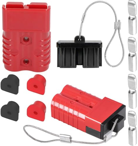 DAOKAI 350A Batterie-Schnelltrennstecker 12-36V 2/0 AWG,Kabelbaum-Stecker Quick Connect Batterie Akku Steckverbinder Schnellanschluss Stecker für Auto,ATV,Hebebühnen,Motoren,Anhänger,Rot-2PCS