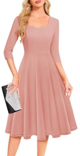 Berylove Cocktailkleid Damen Festliches Kleid Kleid A Linie Damen Kleid Hochzeitsgast Damen Amazon Fashion Woman Hearts and Roses Kleider BLP8010 Blush L