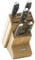 ProCook Professional X50 Contour Knife Set with Slanted Oak Wooden Knife Block (5 Piece) German Stainless Steel Blades, 25 Year Guarantee