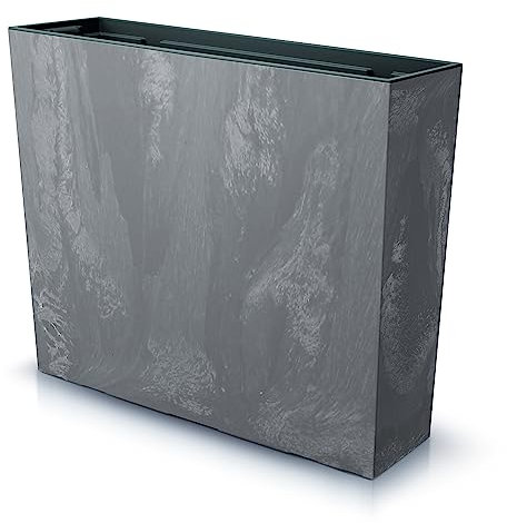 URBNLIVING Fioriera rettangolare effetto cemento XXL, divisorio spaziale per interni o esterni, colore grigio marengo