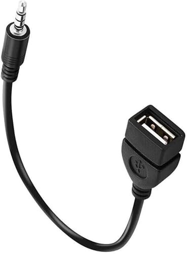 Generic USB to 3.5mm Jack Adapter, Audio Converter Cable, Car Stereo, MP3 Players, Aux Port, CD Player, External U Disk, Speaker, USB 2.0A, Female Jack, OTG Cord Converter, BLACK