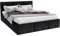 Bett Fresia 140x200 cm mit Lattenrost Stauraum Doppelbett Samt Trinity schwarz Bettkasten