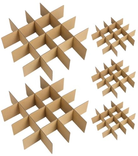 VICASKY 5 Stück-Pack Kartonteiler aus Pappe für Umzugskartons Versandkartons Gitterdesign Einfache Montage Schutz für Glaswaren und Geschirr