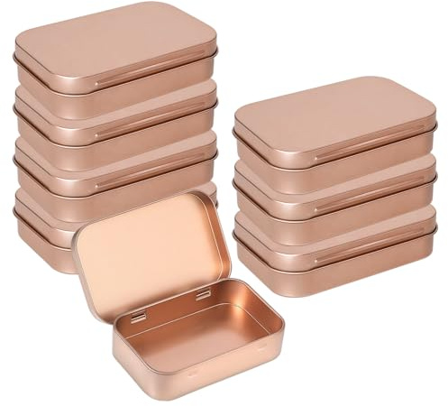 8 Contenitori Rettangolari di Latta in Metallo, Mini Portaoggetti Tin Box | Portatile Piccola Scatole Rettangolare Vuote in Latta, Mini Scatola di Latta in Metallo