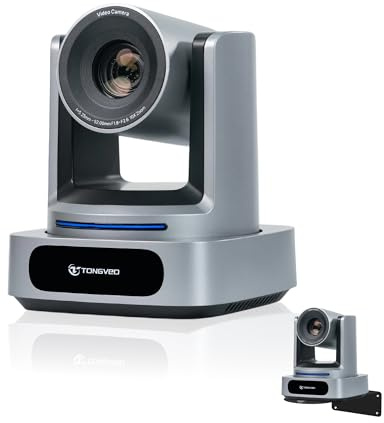 TONGVEO AI 4K PTZ Kamera mit Auto-Tracking, 10-facher optischer Zoom Videokonferenzkamera, HDMI & USB 3.0 Webcam für Zoom, Teams, Kirche, Gottesdienste, Live-Streaming, Bildung & Fernunterricht