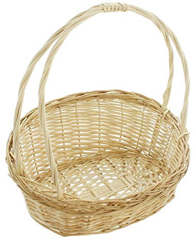 FRANK FLECHTWAREN Bügelkorb Doppelbügel, groß 39 x 32 x 20 cm, GH 45 cm, auch toll als präsentkorb