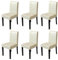 Mendler 6er-Set Esszimmerstuhl Stuhl Küchenstuhl Littau - Kunstleder, Creme, dunkle Beine