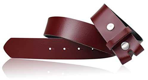 FRONHOFER Wechselgürtel 4 cm, Gürtel ohne Schnalle, Gürtel mit Druckknopf, echt Leder, 18267, Größe:Körperumfang 95 cm/Gesamtlänge 110 cm, Farbe:Bordeaux