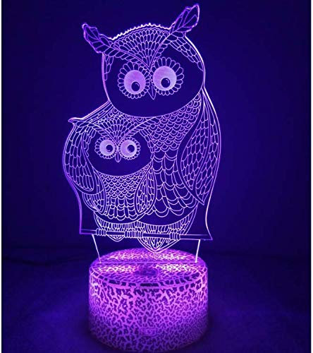 HPBN8 Ltd 3D Eule Optical Illusions LED Lampen Tolle 7 Farbwechsel Berühren Tabelle Schreibtisch-Nacht Licht Mit USB-Kabel für Kinder Schlafzimmer Geburtstagsgeschenke Geschenk