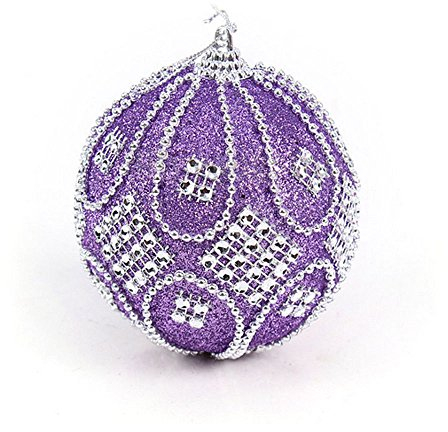 FeiliandaJJ Weihnachtskugel Weihnachtsdeko Strass Glitter Kugeln Weihnachtsbaum Ornament Dekoration Weihnachten Anhänger Party Home Schlafzimmer Deko 8CM (Lila)