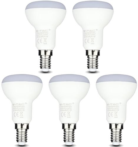 VTAC E14 LED Light Bulb, R50 Reflector Bulb Small Screw, 4.8W 470lm, 40W Equivalent, Warm White 3000K, SES LED Spotlight Bulbs Screw Fitting, 120° Wide Angle, Non-dimmable, Pack of 5 [Energy Class F]