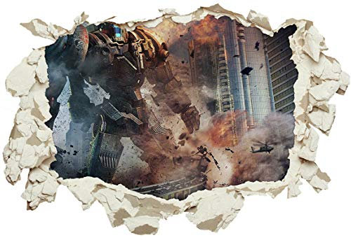 Unified Distribution Pacific Rim - Wandtattoo mit 3D Effekt, Aufkleber für Wände und Türen Größe: 92x61 cm, Stil: Durchbruch