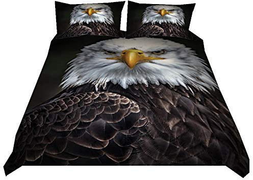 Bettwäsche Set Einzelbett 135x200 Junge Mädchen 3D Tiere Zebra Adler Pferd Muster Bettbezug und Kissenbezug Superfeines Polyester Nein Allergisch Weich und atmungsaktiv