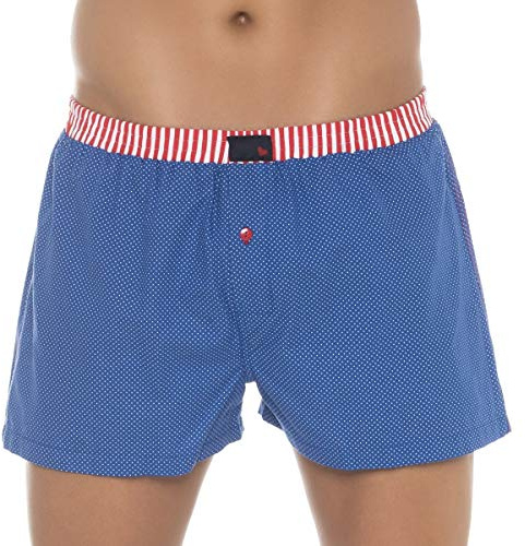 Unabux Boxershorts Bluepoint Blau mit weißen Punkten Größe L