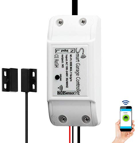 Télécommande intelligente WiFi pour ouvre-porte de garage, contrôle par application pour smartphone, compatible avec Alexa, Google Assistant et IFTTT, aucun hub requis