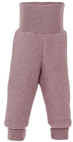 Engel Baby Hose Fleece, 100% Schurwole, Natur, Gr. 50/56-86/92, 3 Farben (50/56, Rosenholz Melange)