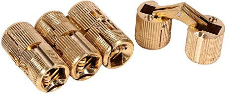 Messing-Einbauscharniere,Trommelscharniere Scharnier, 4 teile/paket Kupfer Schranktür Verdeckte Scharnier für Arbeitsplatten DIY Projekt 10/12/14/16mm (12mm)