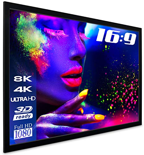 ESMART Professional MIRALE Akustik Rahmen-Leinwand [Größenauswahl] 160 x 90 cm (72) 16:9 | Heimkino Beamer Projektionsleinwand Rahmen Leinwand LCD LED