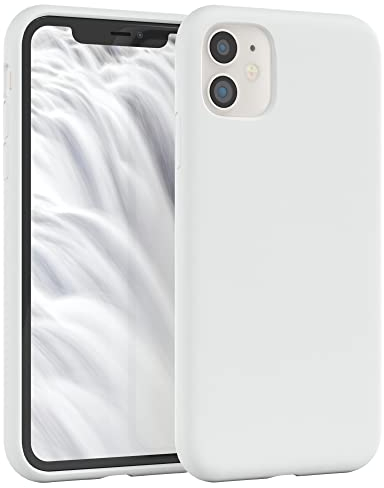 EAZY CASE Premium Silikon Handyhülle kompatibel mit iPhone 11, Slimcover mit Kameraschutz und Innenfutter, Silikonhülle, Schutzhülle, Bumper, Handy Case, Hülle, Softcase, Weiß