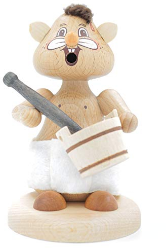 Kuhnert - Hamster Räuchermann Räucherfigur Massivholz gedrechselt 13cm (Saunagänger)