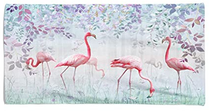 Strandtuch aus Frottee, 90 x 170 cm (Malerei: Flamingo)