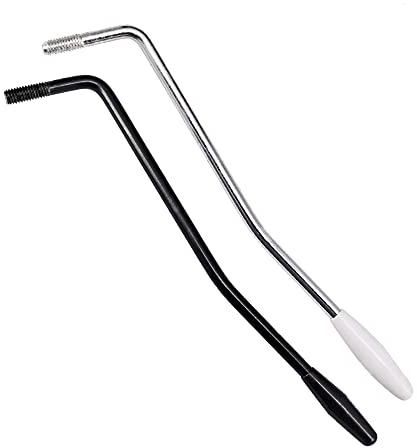 AYUBOUSA 2 Packungen 6 mm Thread Metal Single Tremolo Arm Whammy Bar mit Tip und 2 Pieces Extra Tremolo Arm Tips für Stratocaster Electric Guitar Tremolo System, Schwarz + Chrom