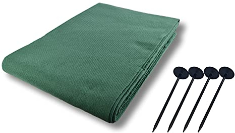 AGRI plus Strohvlies 9,8 x 12,5 m - mit 12 Kunststoffnägeln I 140 g/m² Schutzvlies aus Polypropylen I Reißfestes Heuvlies für langfristigen Schutz I Abdeckvlies wetterfest & UV-beständig