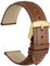 WOCCI 22mm Vintage Leder Uhrenarmband für Herren und Damen, Schließe Gold (Zimtbraun)