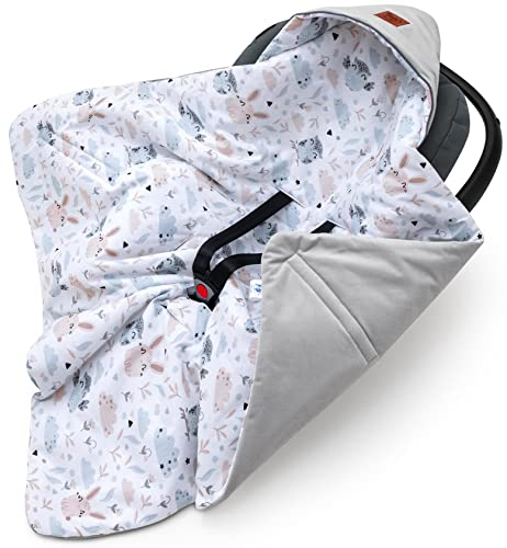 Pepi - Einschlagdecke Babyschale - 90x90 cm - Kinderwagen Decke - Babyschale Decke - Baumwolle Babydecke für Autositz - Babyeinschlagdecke