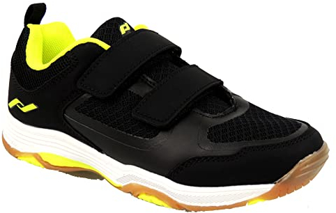 Pro Touch Unisex Kinder Rebel Iv VLC Volleyball-Schuh, Schwarz-gelbes Licht G, 45 1/3 EU