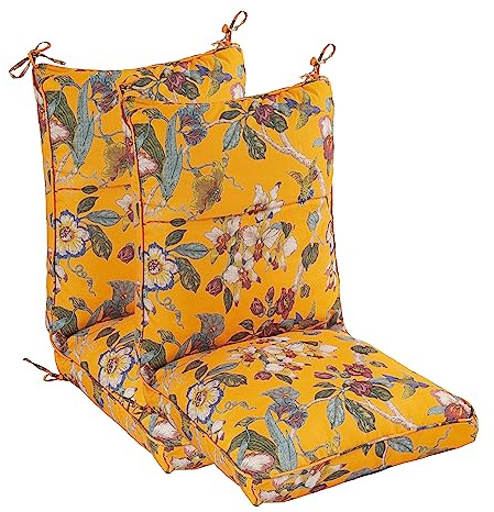 Makimoo Esszimmerstuhlkissen für den Außenbereich, Komfort-Terrassensitzkissen, 110 x 52.5 x 11.5 cm, Einzelrahmen und Reißverschluss (Sonnenuntergang Blüte Orange, 2)