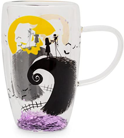 Nightmare Before Christmas Disney The Oogie Boogie Moon Confetti Glass Mug | Holds 15 Ounces