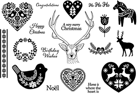 arriettycraft Weihnachten Hirsch Vögel klare Stempel für Weihnachtskarten machen Dekoration und Scrapbooking Gummistempel zum Basteln