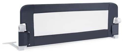 RELAX4LIFE Barrera Seguridad Niños Cama Plegable 105/120/150cm, Barandilla Cama Niño Abatible de Metal y Tela Oxford con Malla Transpirable para Camas Individuales y Dobles (Gris, 120x40x42cm)