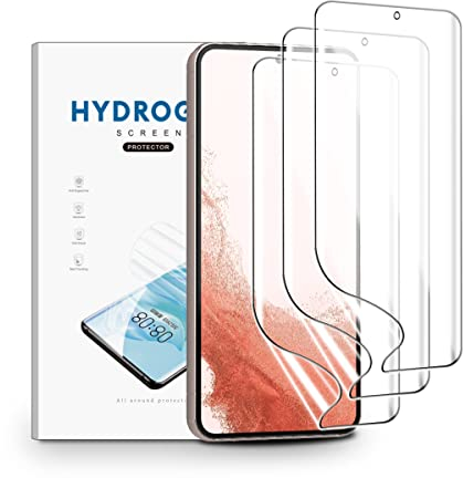 nvskvd Protection décran pour Samsung Galaxy S22, 3 Pièces Film Hydrogel Transparent HD Souple en TPU Film de Protection d'écran Anti-traces de Doigts
