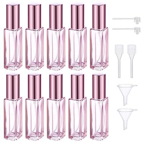 Segbeauty Atomizador Perfume Recargable, Recargador Perfume de Viaje, 10 Piezas Atomizador de Perfume para Bolso, Porta Perfume para Viajar, Fiestas, Cita (Rosa, 10ml)
