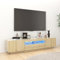 Canditree Meuble TV Moderne avec Lumières LED Banc TV Support de Télé avec Espace de Rangement 180 cm (Chêne Sonoma)