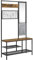 Yaheetech Großer Garderobenständer Kleiderständer mit Haken, Spiegel, Schuhregal und Sitzbank Garderobe mit Gitterwand für Flur/Schlafzimmer, 35 x 100 x 180,5 cm