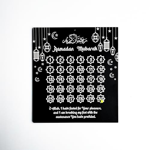 Ramadan-Kalender Eid Countdown 2024 Ramadan Mubarak Adventskalender Tage des Ramadan Gute Taten Kalender für Kinder Dekoration Geschenke für Muslime im Ramadan