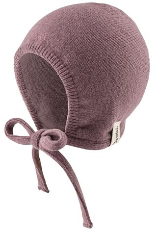 Sterntaler Strickmütze Lambswool - Mädchen Strickmütze mit Bindeband und Ohrenklappen - Baby Häubchen aus weicher Lammwolle - Wintermütze - pastellviolett, 43