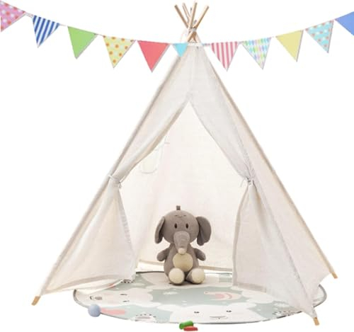 Sleeleece Tipi Zelt für Kinder,Tippi Kinderzelt,Kinderzelt Spielzelt Tipizelt Indoor,Kinderzelte für Mädchen und Jungen mit Tragetasche B