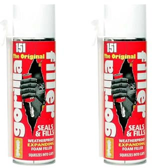 PEBBLE HUG Gorilla Weatherproof Foam Filler 500ML, Contractors, Securely Seals & Fills, Sealing Gaps & Cavities, High-Expansion Foam for Cracks & Holes, Indoor & Outdoor Use, (2 Pcs)