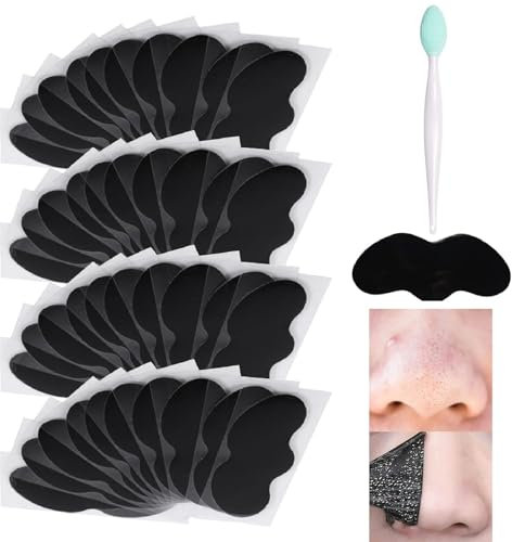 Tiras Nasales de Poros Antipuntos Negros,Tiras De Espinillas,Blackhead Nose Strips,40PC Tiras Limpiadoras Anti Puntos Negros Eliminar la Cabeza Negra Y Las Impurezas Tiras De Limpieza Profunda