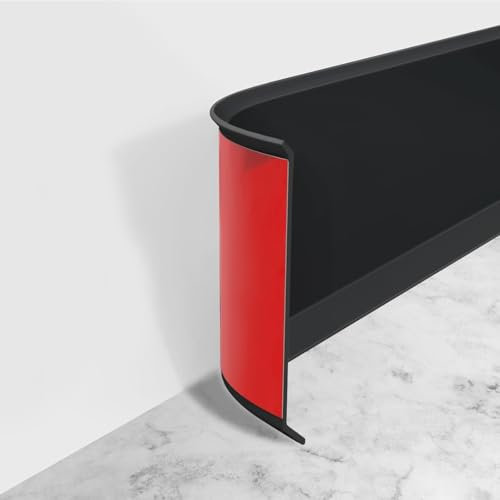 Weichsockelleiste Selbstklebend, 3 Meters PVC küchenabschlussleiste 10CM, Sockelleiste Selbstklebende für Küche und Badezimmer Schwarz