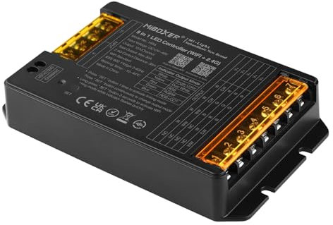 LIGHTEU®, Miboxer (WiFi+2.4G) 5 in 1 LED Controller DC12V-48V Alta potenza Max. 20A, APP TUYA e controllo vocale, supporta push dimming, HW5