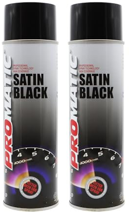 PROTOUCH 2x Promatic Satin Black Spray Paint, 500ml, Fast Drying, Weather/UV Resistant, Scratch/Impact Resistant